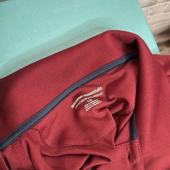 Amazon Essentials Slim Fit Maroon Polo Shirt Size Large - Picture 4 of 4